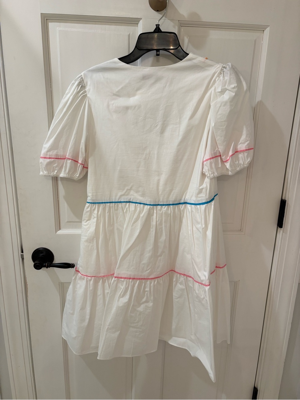 English Factory Puff Sleeve Dress with Colorful Trim - Picture 4 of 5